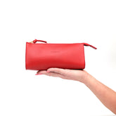 Beauty in pelle liscia rossa, prodotta da Pianigiani Bags.
